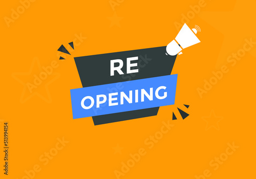 Re-opening button. Re-opening web templates. Social Media banner.