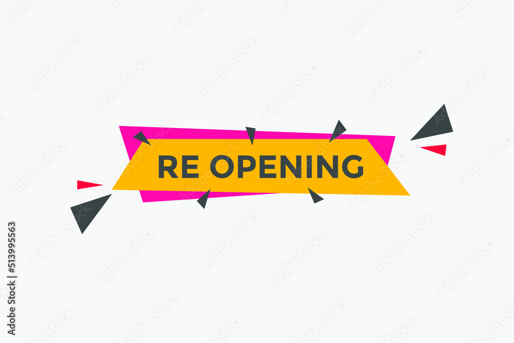 Re-opening button. Re-opening web templates. Social Media banner.