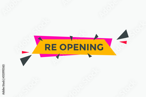 Re-opening button. Re-opening web templates. Social Media banner.