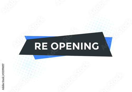 Re-opening button. Re-opening web templates. Social Media banner.