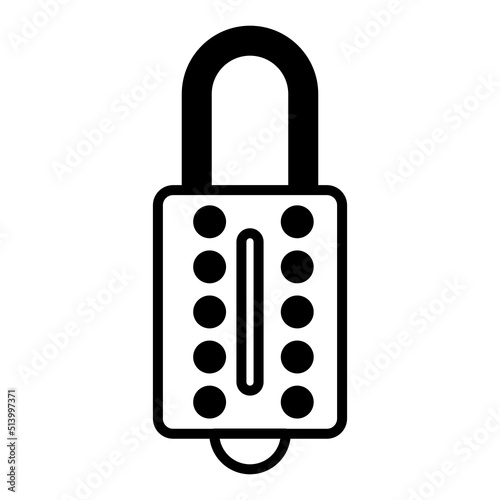 luxury padlock icon on transparent background