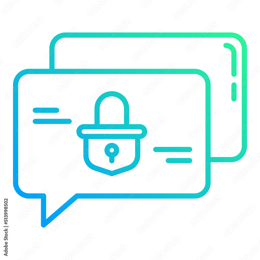 Obraz premium chat bubble and padlock icon on transparent background