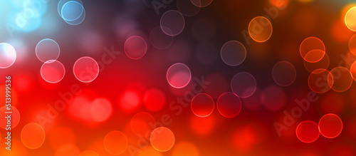 Conceptual lights wallpaper. Beautiful Abstract multicolored bokeh circles background with particles. Vibrant de-focused illustration with space to display your text or title.