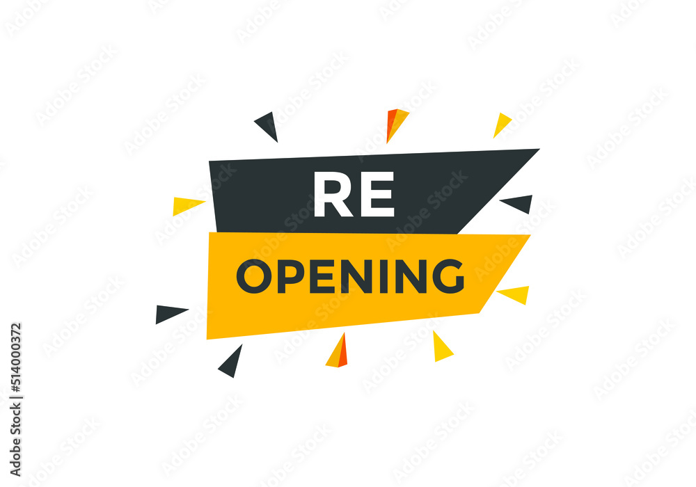 re-opening vector illustration. Web button template re-opening vector illustration. Web button template