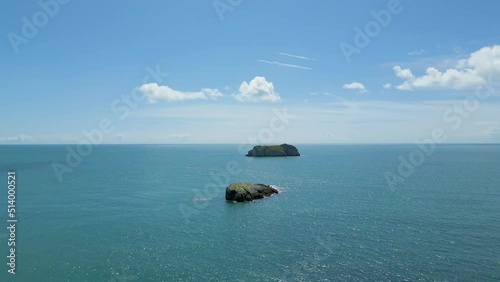 Flying towards Orestone Rock in Torquay, Devon photo