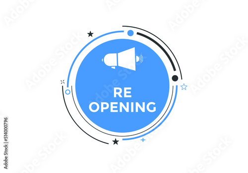 re-opening vector illustration. Web button template