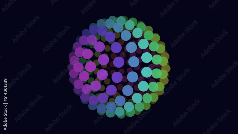 Neon sphere shape with dots on dark space, motion abstract corporate, space and futuristic style background Neon sphere shape with dots on dark space, motion abstract corporate, space and futuristic style background