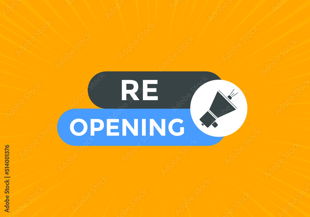 re-opening vector illustration. Web button template