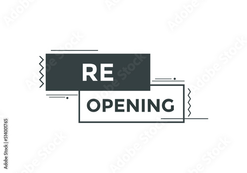 re-opening vector illustration. Web button template