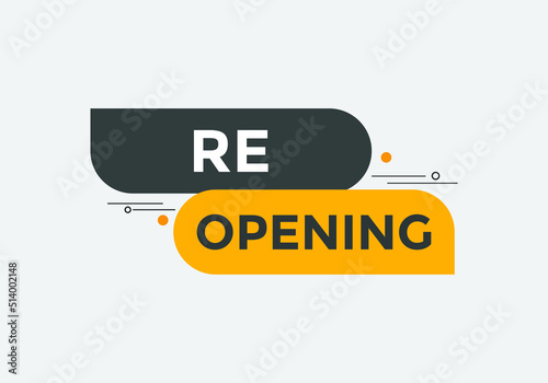 re-opening vector illustration. Web button template