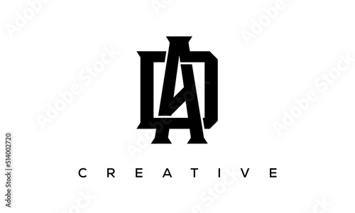 Initial letters DA, AD monogram logo design with creative style alphabet symbol. spiral letters universal elegant vector emblem, logotype. graphic alphabet symbol for corporate identity