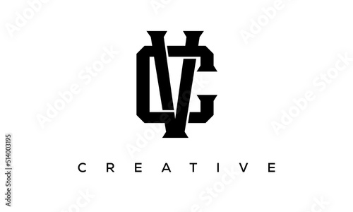 Initial letters CV, VC monogram logo design with creative style alphabet symbol. spiral letters universal elegant vector emblem, logotype. graphic alphabet symbol for corporate identity