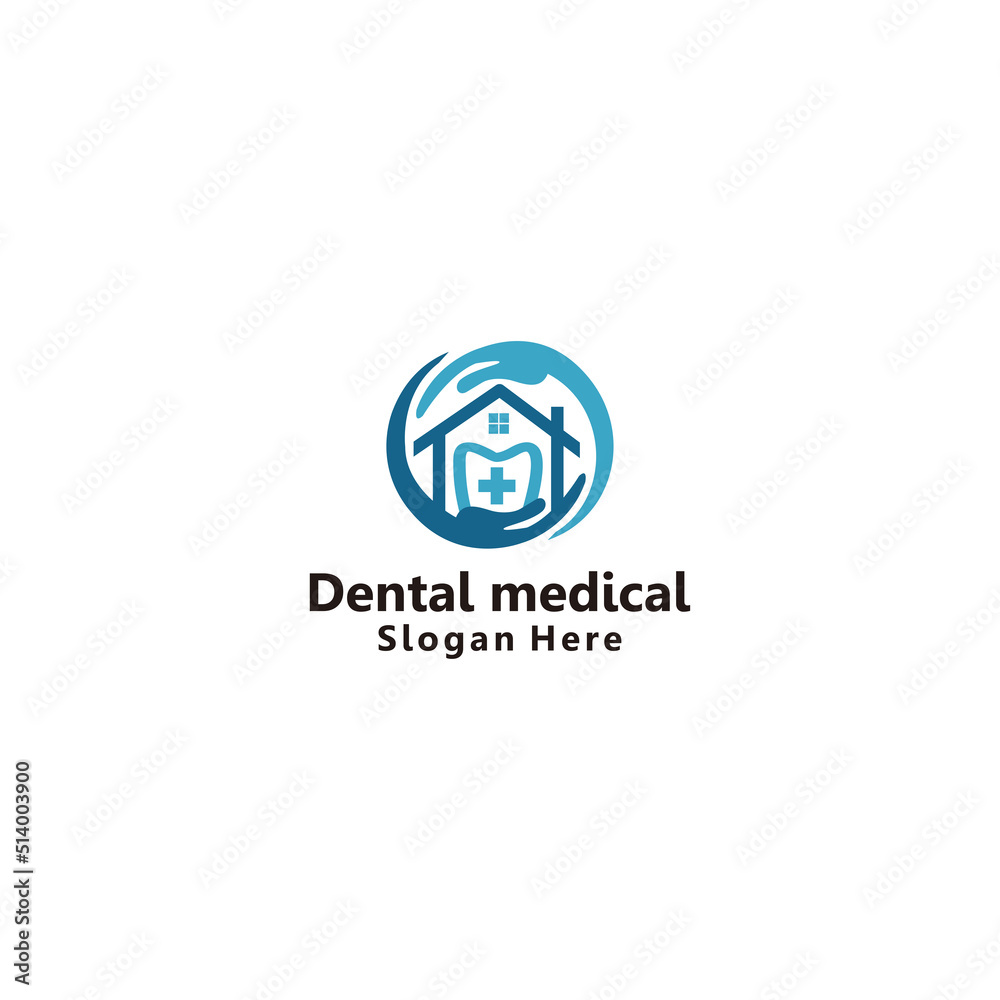 Dental medical logo design icon template