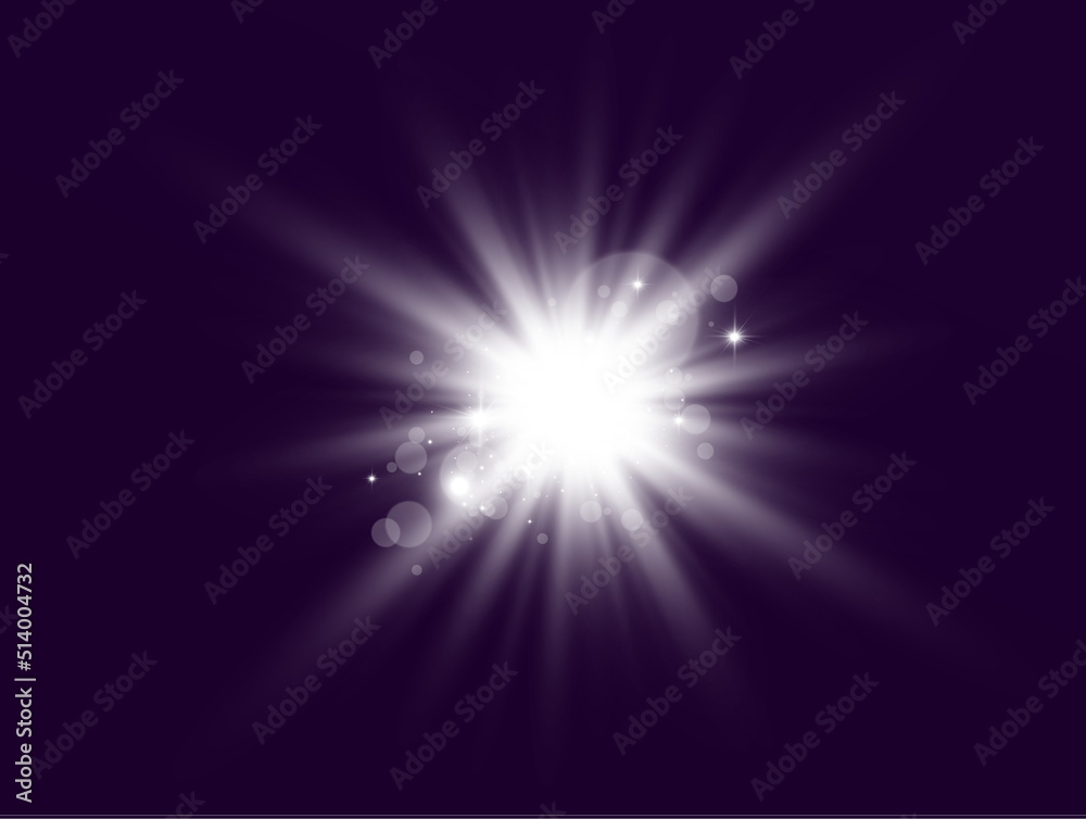 	
Bright beautiful star.Vector illustration of a light effect on a transparent background.	
