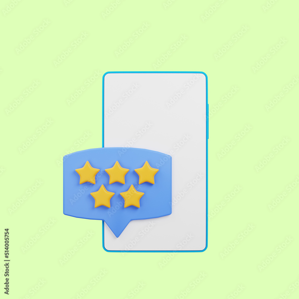 3d illustration of rating feedback smartphone star icon 3d render 3d illustration of rating feedback smartphone star icon 3d render