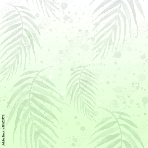  watercolor background from tropical leaves, palm leaf, floral pattern. Bright Rapport for Paper, Textile, Wallpaper, design. Tropical leaves watercolor. Exotic tropical palm tree. Art pattern