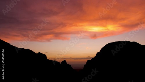 Beautiful Sunset Timelapse at the Window Overlook in Big Bend 4K photo