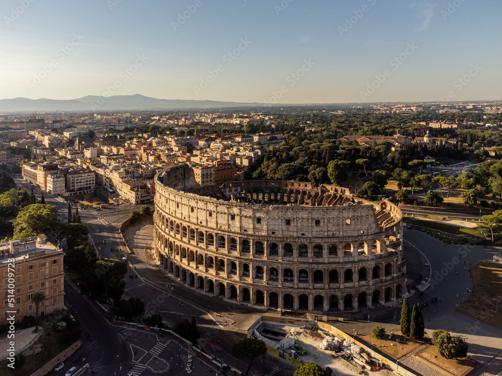 Drone view of the Colosseum