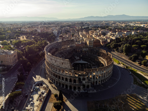 Drone view of the Colosseum