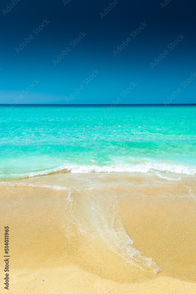 Crystal clear water on Falassarna sandy beach, Crete,  Greece