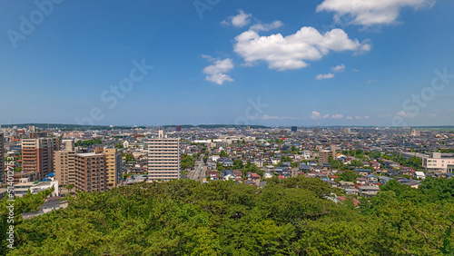 秋田 久保田城から秋田市街地を望む photo