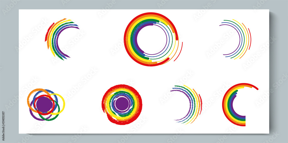 Rainbow Texture Semicircle and Circle Symbol Rainbow Texture Semicircle and Circle Symbol