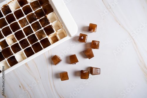 Ice cubes made with coffee