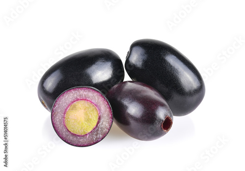 Jambolan plum or Java plum isolated on white background
