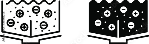 Coagulation and Flocculation proces icon , vector illustration