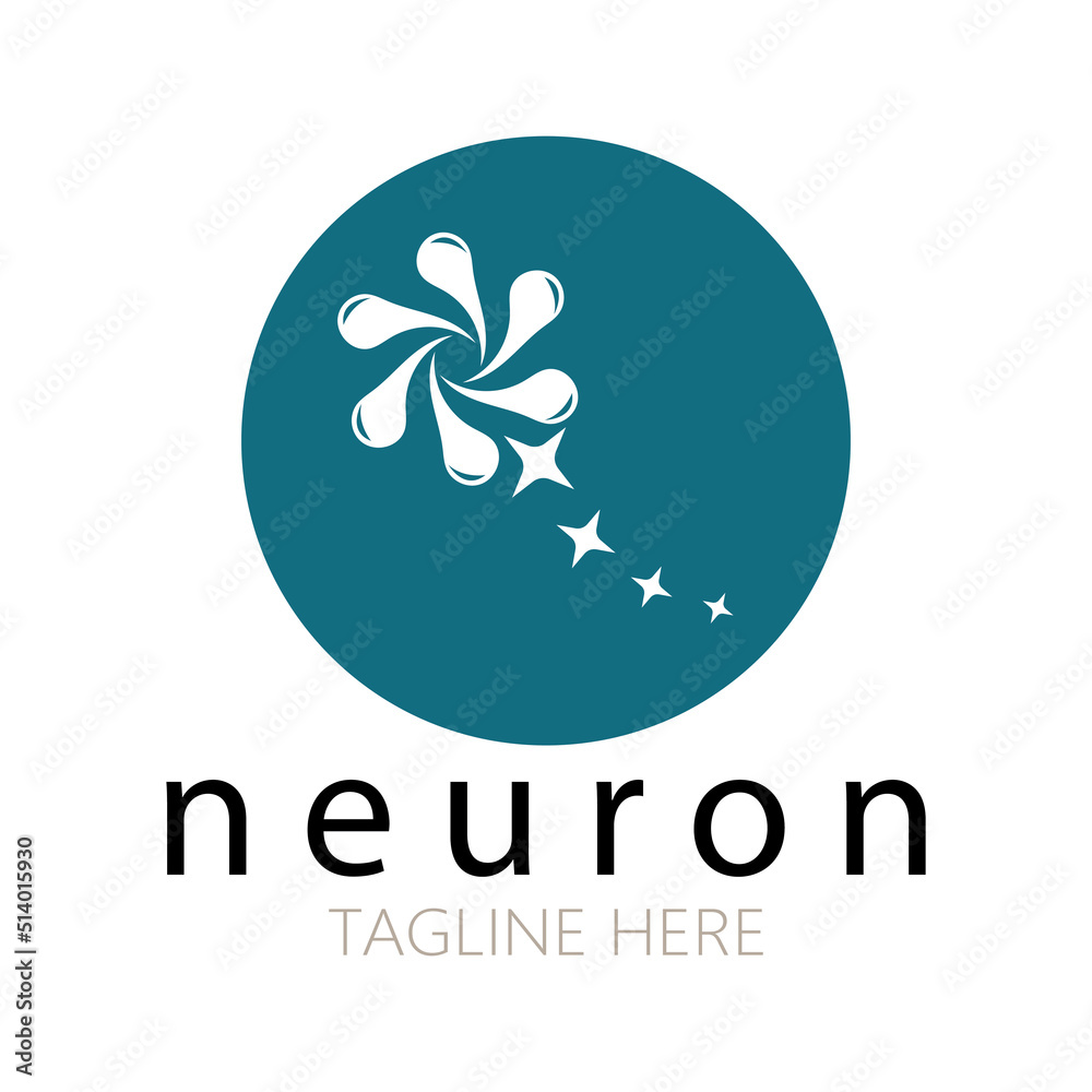 Neuron logo or nerve cell logo design,molecule logo illustration template icon with vector concept Neuron logo or nerve cell logo design,molecule logo illustration template icon with vector concept