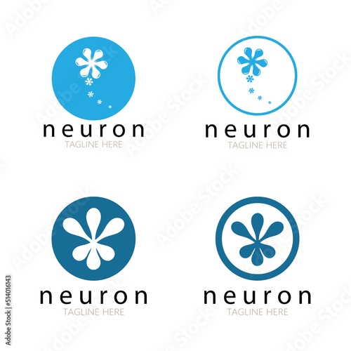 Neuron logo or nerve cell logo design,molecule logo illustration template icon with vector concept