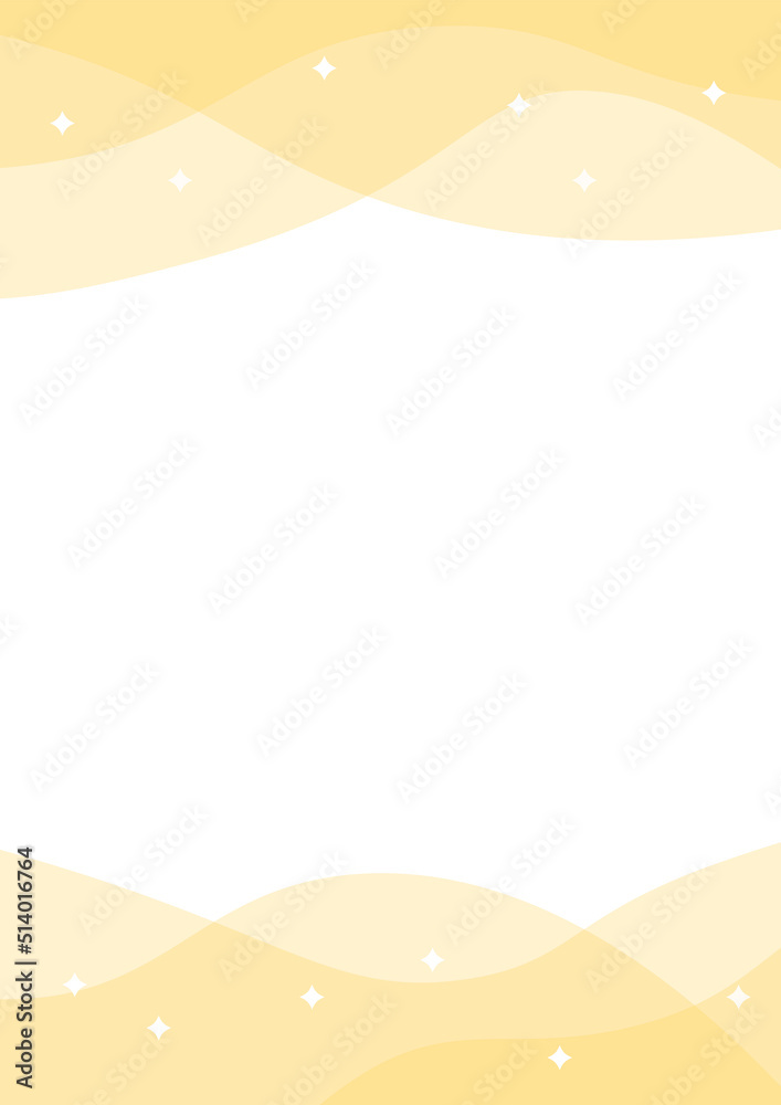 Fototapeta premium やわらかい曲線の背景 黄色 縦 フレーム
