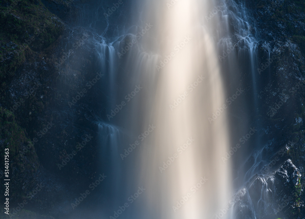 Bridal Veil Falls down cliffs of Keystone Canyon outside Valdez in Alaska Bridal Veil Falls down cliffs of Keystone Canyon outside Valdez in Alaska