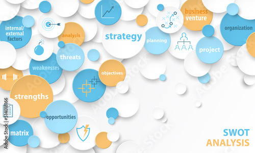 SWOT ANALYSIS colorful vector business concept on white background