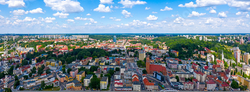 Letni widok na centrum miasta Gorzów Wielkopolski, widok na północną część miasta