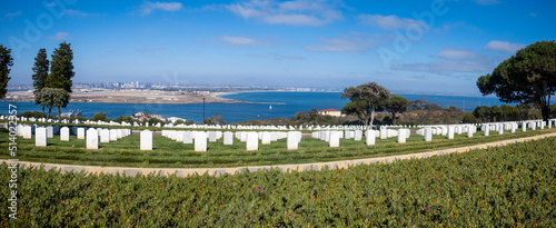San Diego, California, looking at the Fort Rosecrans National Cemetery (Proceeds Donated to Veterans) Panorama photo
