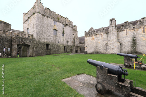 Medieval landmark fortress and cannons in Cahir, Ireland photo