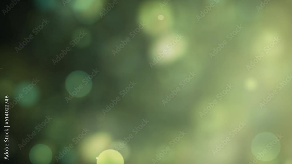 natural green particles bokeh motion background