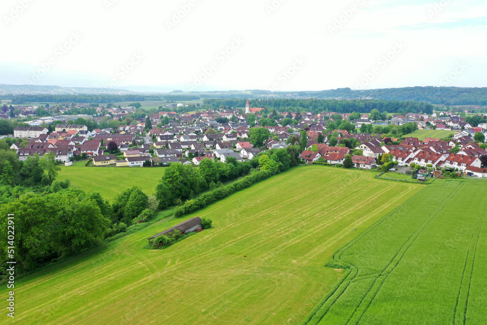 Drone view of farmland in Germany