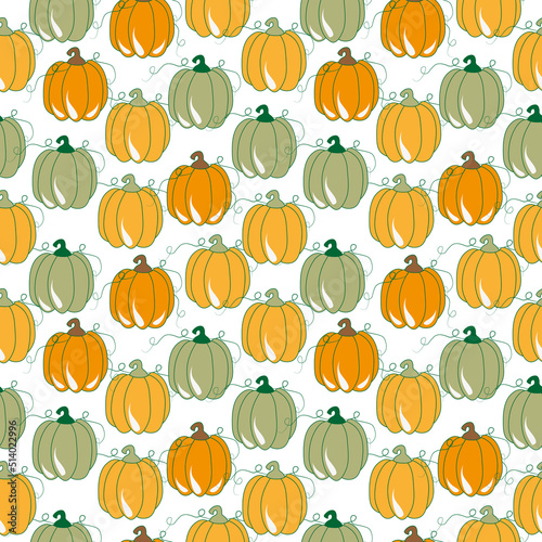 seamless background with pumpkins