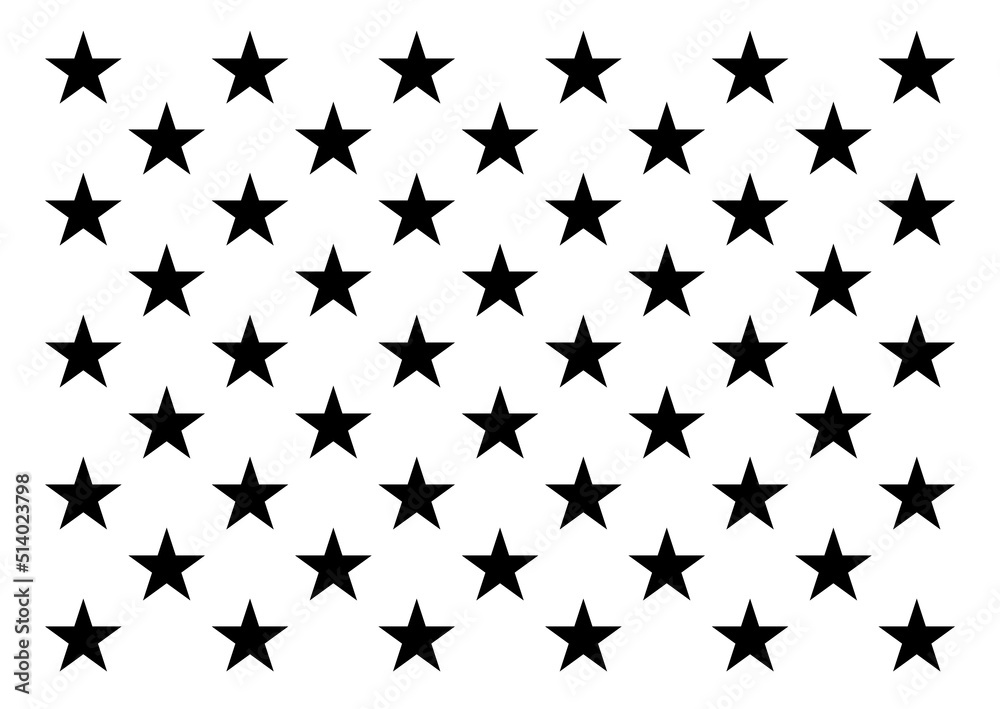 American flag stars stencil template. Clipart image isolated on