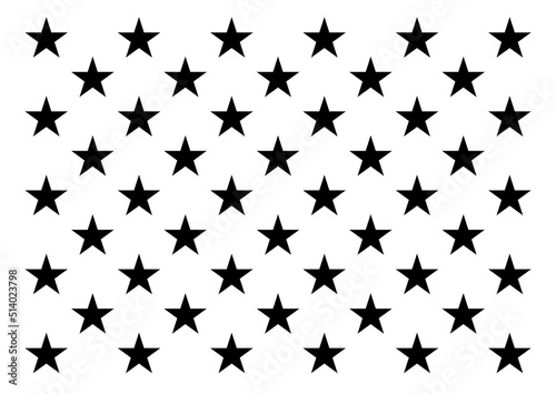 American flag stars stencil template. Clipart image isolated on white background