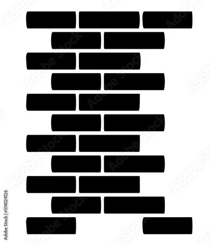 Brick wall stencil template. Clipart image isolated on white background
