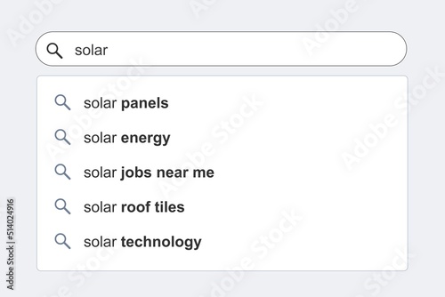 Solar panels topic search suggestions