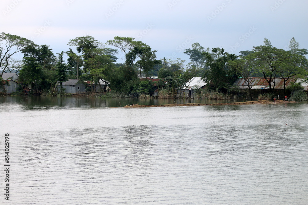 Flooded area's situation or Scenery of Sylhet City.
