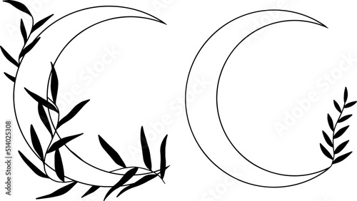 Foto Two moons with leaves