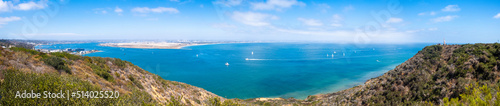 San Diego, California, looking at the West Channel and Entrance of the the Bay and Coronado Island Panorama © Gary Peplow