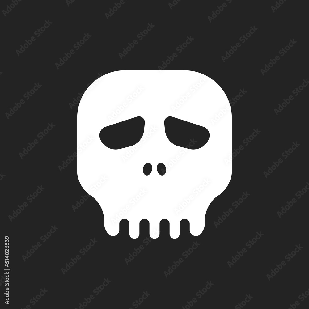white skull icon on black background white skull icon on black background