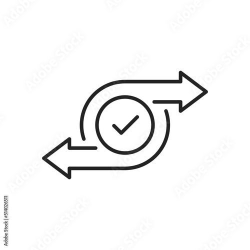 cash flow or transaction icon like linear arrow