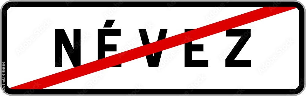 Panneau sortie ville agglomération Névez / Town exit sign Névez Panneau sortie ville agglomération Névez / Town exit sign Névez